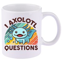 Retro Funny Axolotl I Axolotl Questions Cute Axolotl 11oz C Handle Ceramic Mug