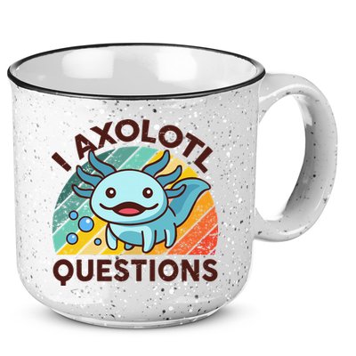 Retro Funny Axolotl I Axolotl Questions Cute Axolotl 15oz Campfire Ceramic Mug