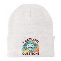 Retro Funny Axolotl I Axolotl Questions Cute Axolotl Knit Cap Winter Beanie