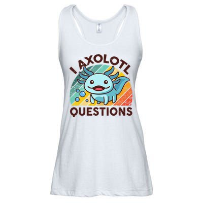 Retro Funny Axolotl I Axolotl Questions Cute Axolotl Ladies Essential Flowy Tank