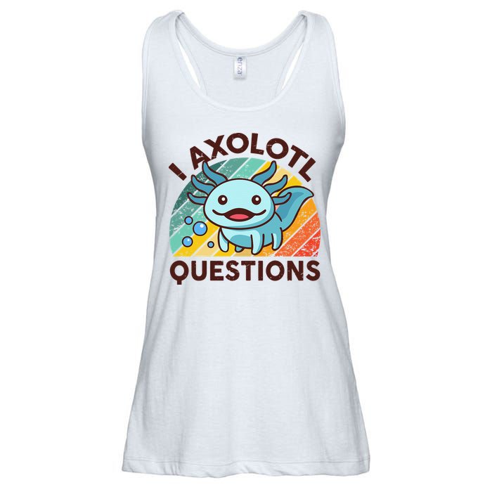 Retro Funny Axolotl I Axolotl Questions Cute Axolotl Ladies Essential Flowy Tank