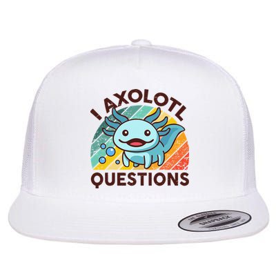 Retro Funny Axolotl I Axolotl Questions Cute Axolotl Flatbill Hat