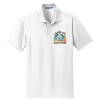 Retro Funny Axolotl I Axolotl Questions Cute Axolotl Dry Zone Grid Polo