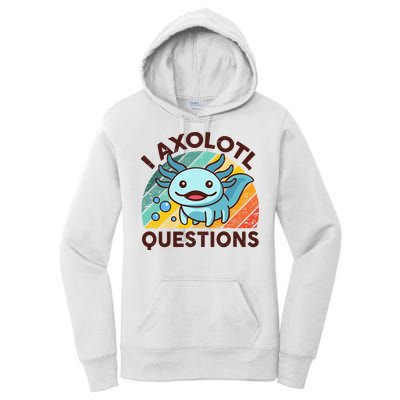 Retro Funny Axolotl I Axolotl Questions Cute Axolotl Women's Pullover Hoodie