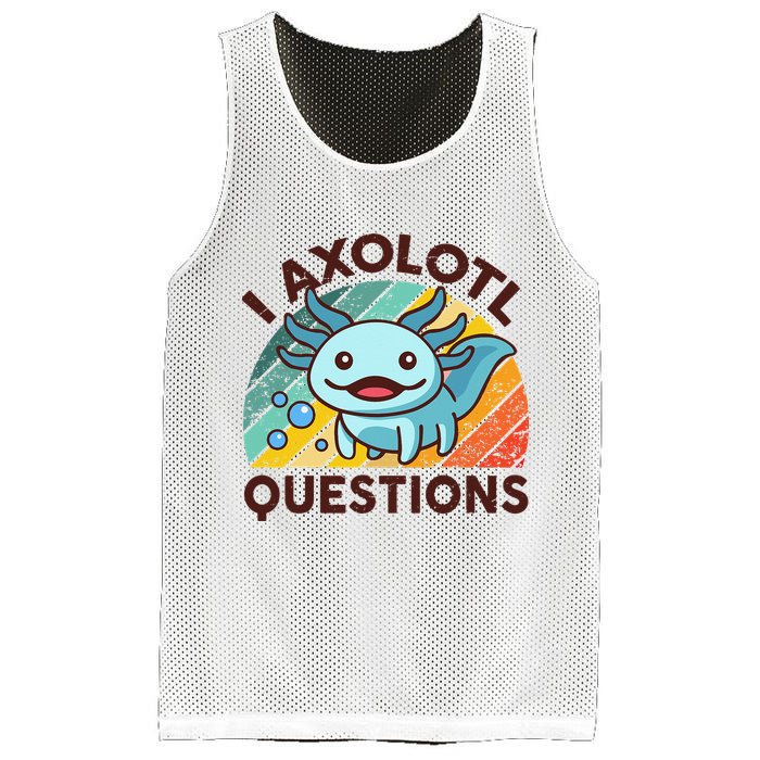 Retro Funny Axolotl I Axolotl Questions Cute Axolotl Mesh Reversible Basketball Jersey Tank
