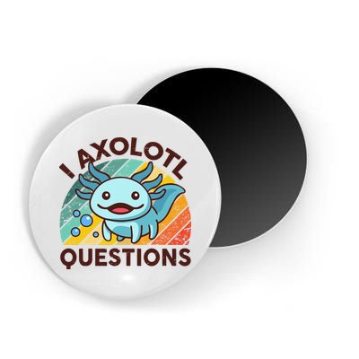 Retro Funny Axolotl I Axolotl Questions Cute Axolotl Magnet