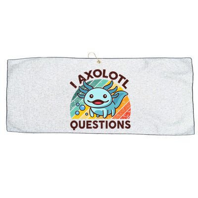 Retro Funny Axolotl I Axolotl Questions Cute Axolotl Large Microfiber Waffle Golf Towel