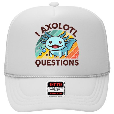 Retro Funny Axolotl I Axolotl Questions Cute Axolotl Trucker Hat