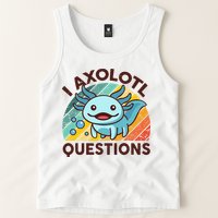 Retro Funny Axolotl I Axolotl Questions Cute Axolotl Tank Top