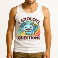 Retro Funny Axolotl I Axolotl Questions Cute Axolotl Tank Top