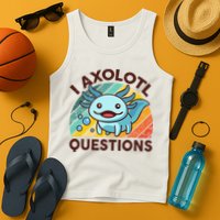 Retro Funny Axolotl I Axolotl Questions Cute Axolotl Tank Top
