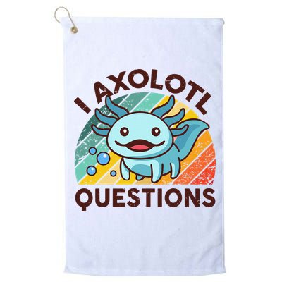 Retro Funny Axolotl I Axolotl Questions Cute Axolotl Golf Towel