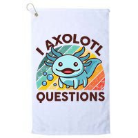 Retro Funny Axolotl I Axolotl Questions Cute Axolotl Golf Towel