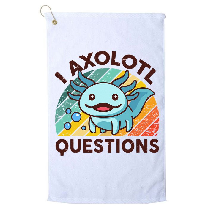 Retro Funny Axolotl I Axolotl Questions Cute Axolotl Golf Towel