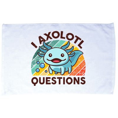 Retro Funny Axolotl I Axolotl Questions Cute Axolotl Microfiber Hand Towel