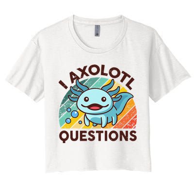 Retro Funny Axolotl I Axolotl Questions Cute Axolotl Crop Top