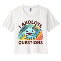 Retro Funny Axolotl I Axolotl Questions Cute Axolotl Crop Top