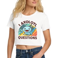 Retro Funny Axolotl I Axolotl Questions Cute Axolotl Crop Top