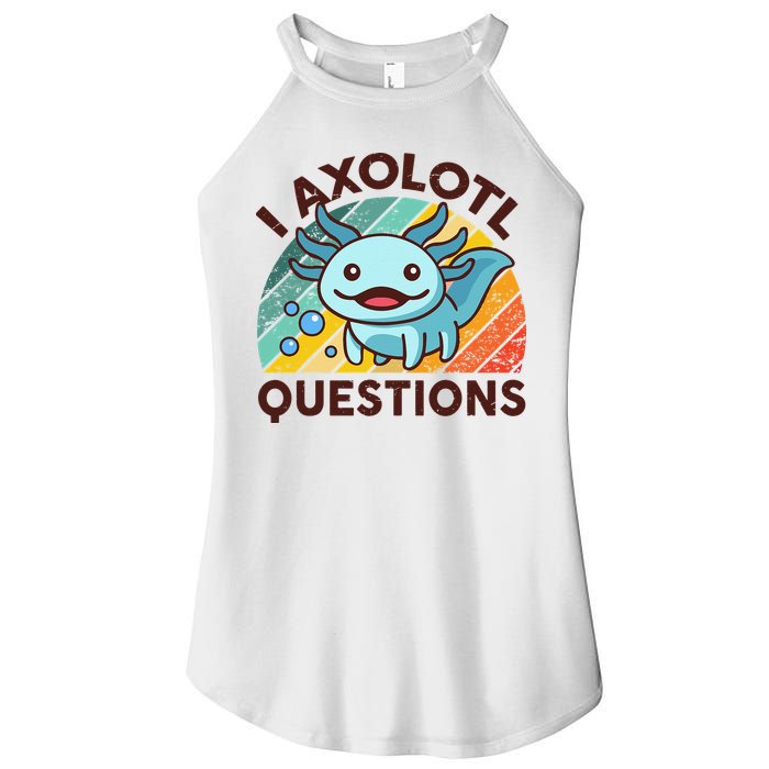 Retro Funny Axolotl I Axolotl Questions Cute Axolotl Women's Perfect Tri Rocker Tank