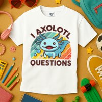 Retro Funny Axolotl I Axolotl Questions Cute Axolotl Kids T-Shirt