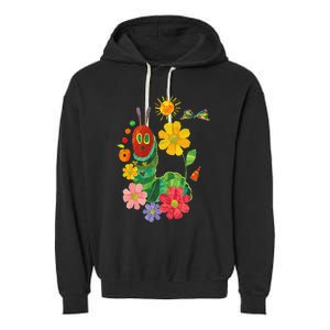 Retro Flowers And Hungry Caterpillar Teacher Kindergarten Garment-Dyed Fleece Hoodie