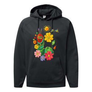 Retro Flowers And Hungry Caterpillar Teacher Kindergarten Performance Fleece Hoodie