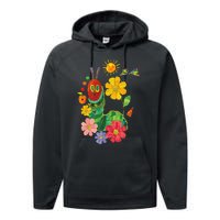 Retro Flowers And Hungry Caterpillar Teacher Kindergarten Performance Fleece Hoodie