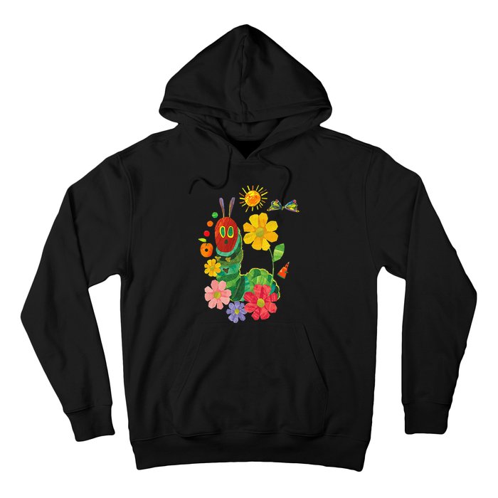 Retro Flowers And Hungry Caterpillar Teacher Kindergarten Hoodie