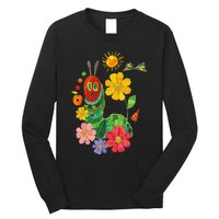 Retro Flowers And Hungry Caterpillar Teacher Kindergarten Long Sleeve Shirt