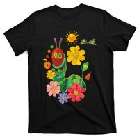 Retro Flowers And Hungry Caterpillar Teacher Kindergarten T-Shirt