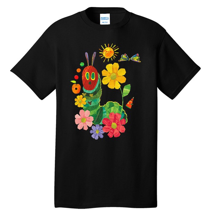 Retro Flowers And Hungry Caterpillar Teacher Kindergarten Tall T-Shirt