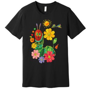 Retro Flowers And Hungry Caterpillar Teacher Kindergarten Premium T-Shirt