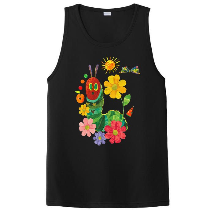 Retro Flowers And Hungry Caterpillar Teacher Kindergarten PosiCharge Competitor Tank