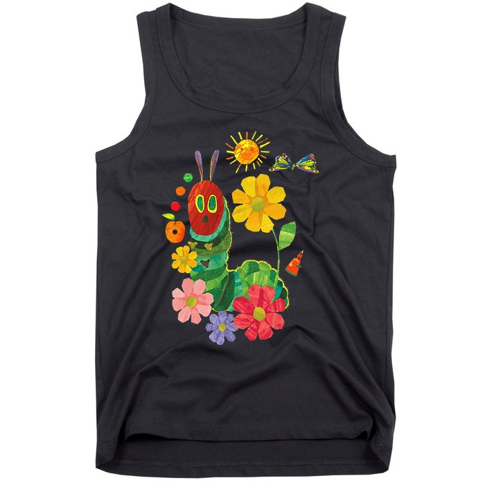 Retro Flowers And Hungry Caterpillar Teacher Kindergarten Tank Top