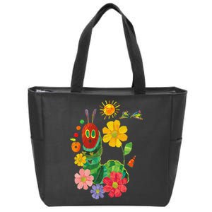 Retro Flowers And Hungry Caterpillar Teacher Kindergarten Zip Tote Bag