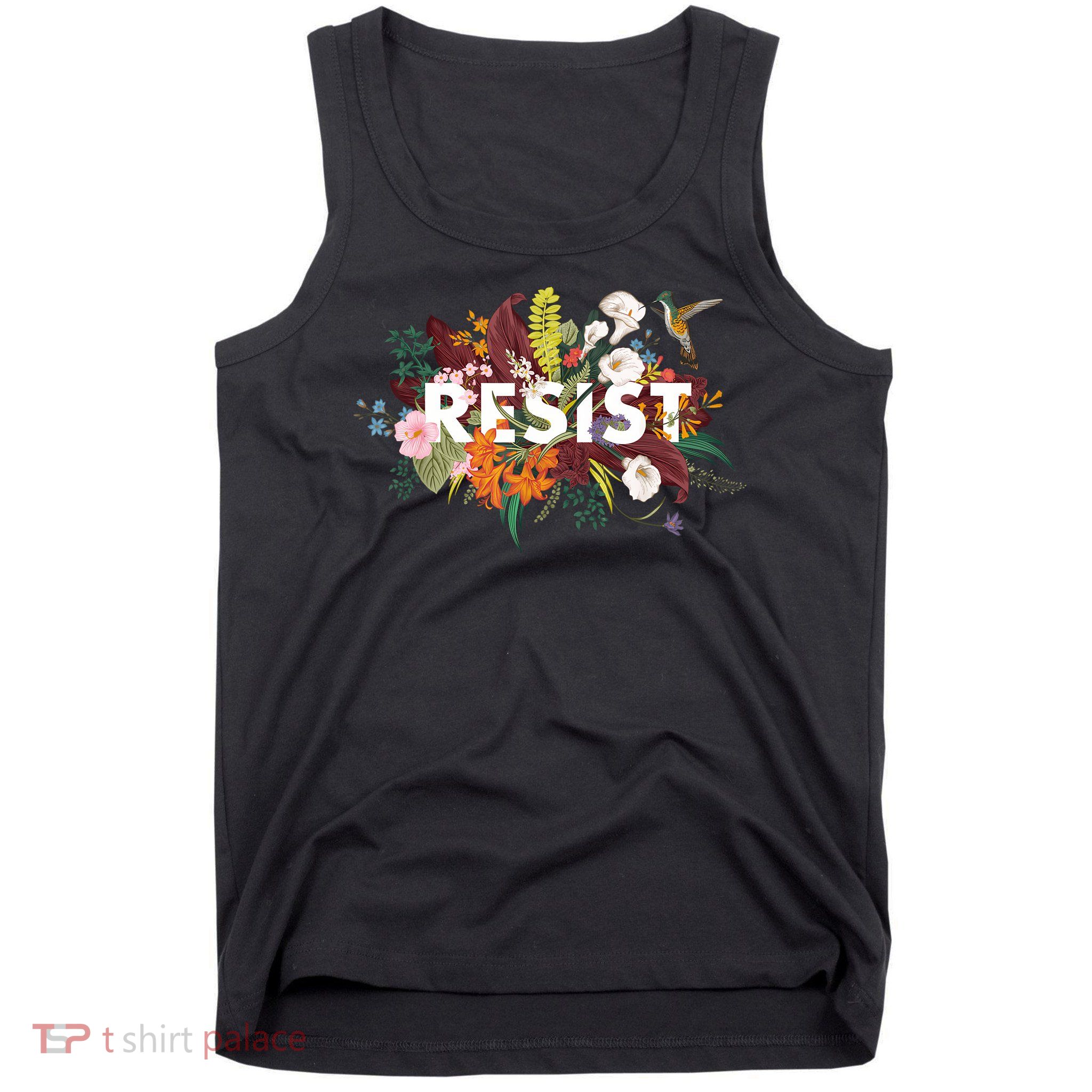 RESIST Floral Anti Trump Political Protest Tank Top