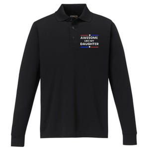 Retro Funny Awesome Like My Daughter Fathers Day Performance Long Sleeve Polo