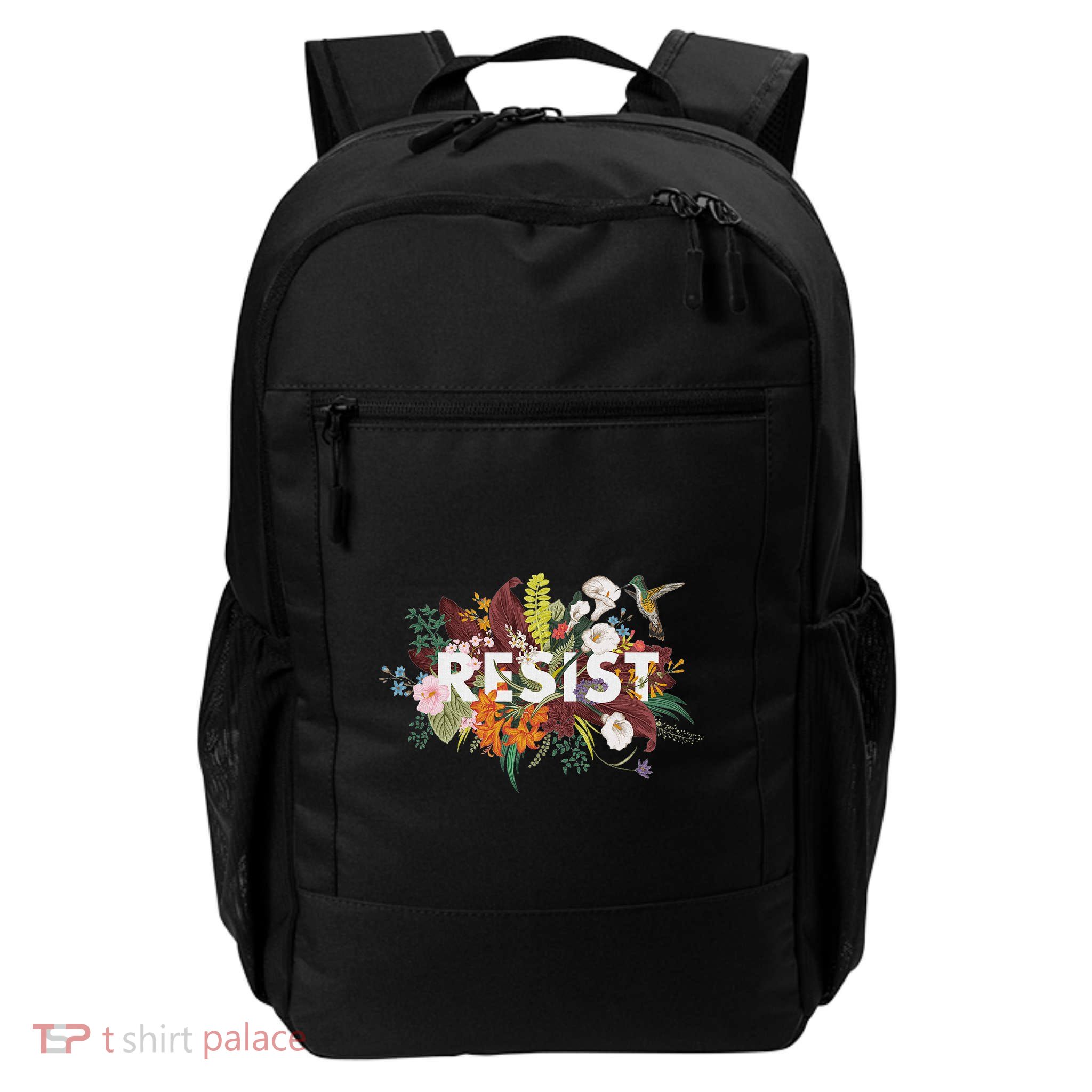Resist Floral Anti Trump Political Protest Daily Commute Backpack