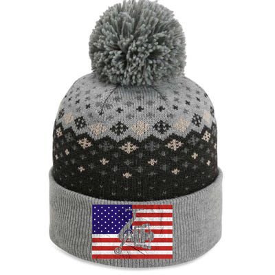 Retro Fishing American Flag Fishing Vintage Fisher Meaningful Gift The Baniff Cuffed Pom Beanie