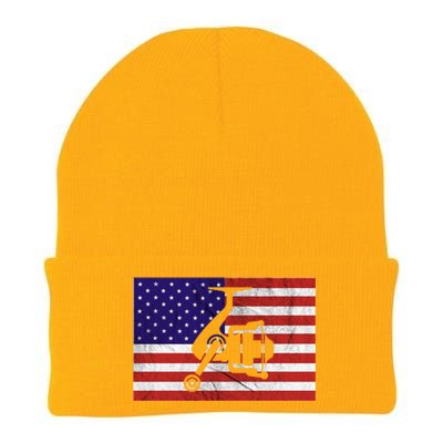 Retro Fishing American Flag Fishing Vintage Fisher Meaningful Gift Knit Cap Winter Beanie