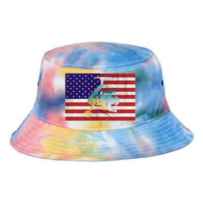 Retro Fishing American Flag Fishing Vintage Fisher Meaningful Gift Tie Dye Newport Bucket Hat