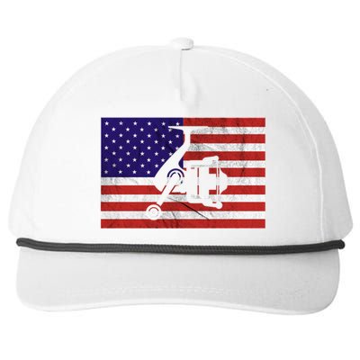 Retro Fishing American Flag Fishing Vintage Fisher Meaningful Gift Snapback Five-Panel Rope Hat