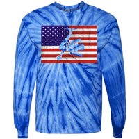 Retro Fishing American Flag Fishing Vintage Fisher Meaningful Gift Tie-Dye Long Sleeve Shirt