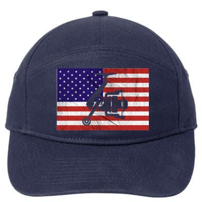 Retro Fishing American Flag Fishing Vintage Fisher Meaningful Gift 7-Panel Snapback Hat