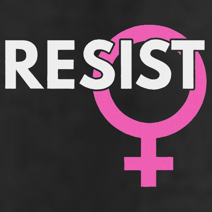 Resist Feminist Anti Trump 7 Panel Mesh Trucker Snapback Hat