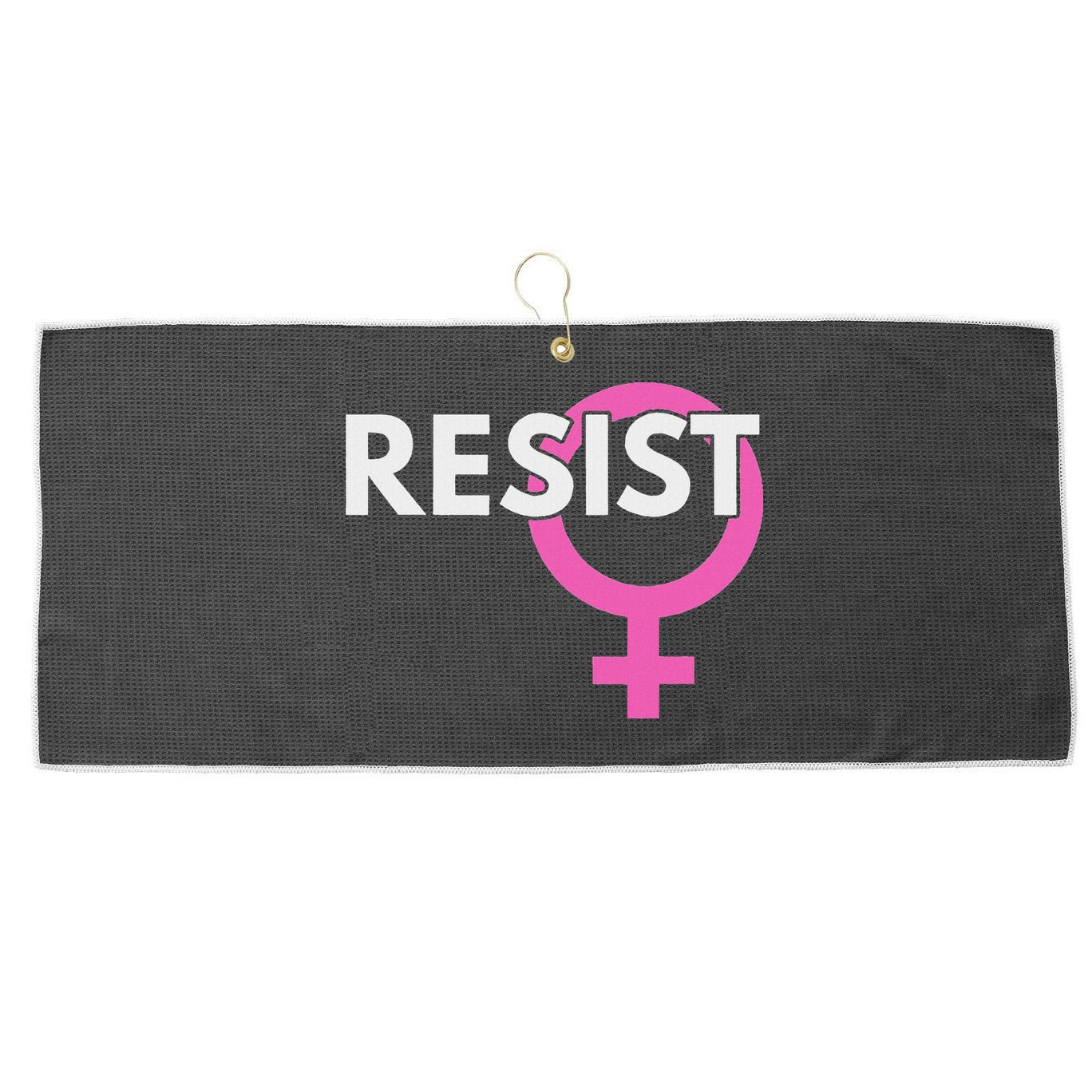 Resist Feminist Anti Trump Large Microfiber Waffle Golf Towel