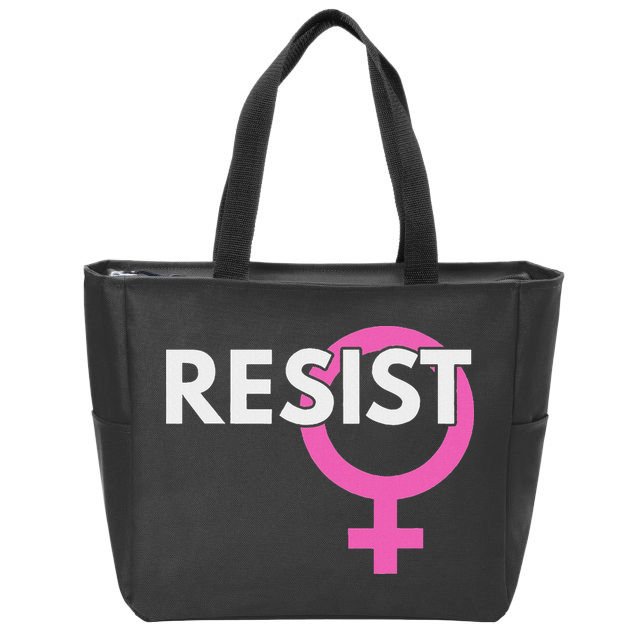 Resist Feminist Anti Trump Zip Tote Bag