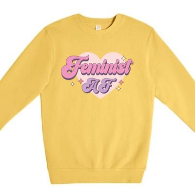 Retro Feminist Af Power Feminist Slogan Gift Premium Crewneck Sweatshirt