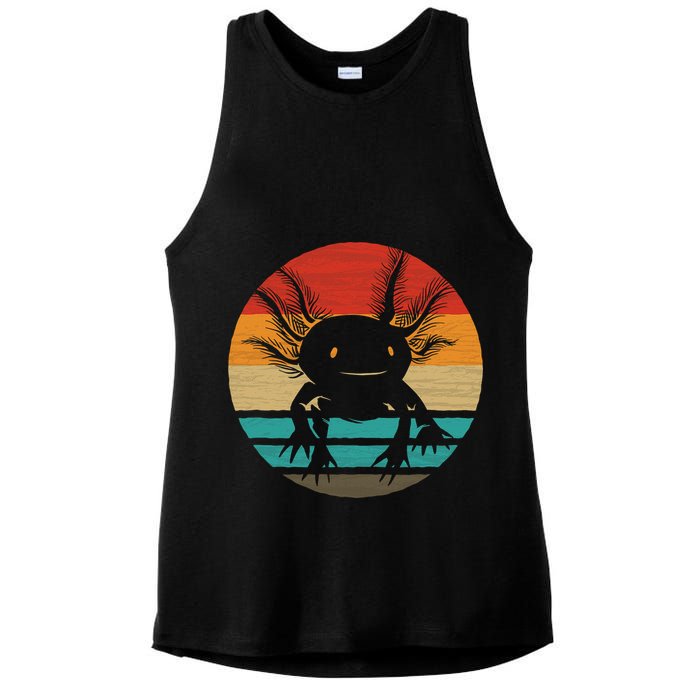 Retro Funny Axolotl I Axolotl Questions Cute Axolotl  Ladies PosiCharge Tri-Blend Wicking Tank