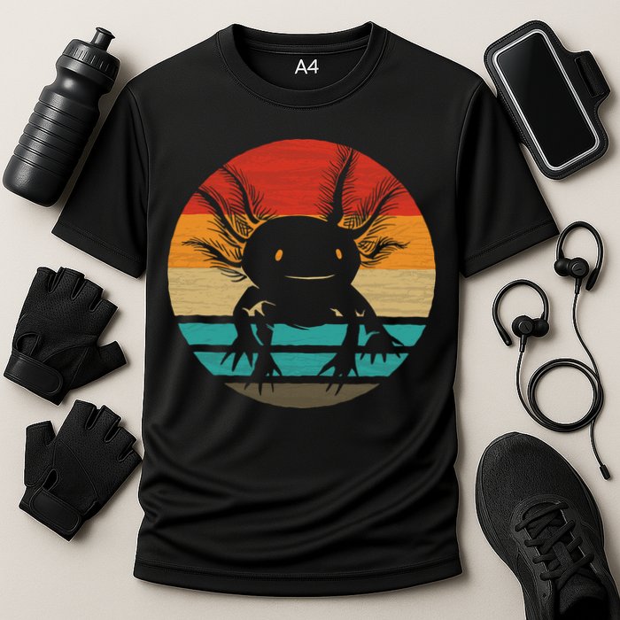 Retro Funny Axolotl I Axolotl Questions Cute Axolotl  Performance Shirt